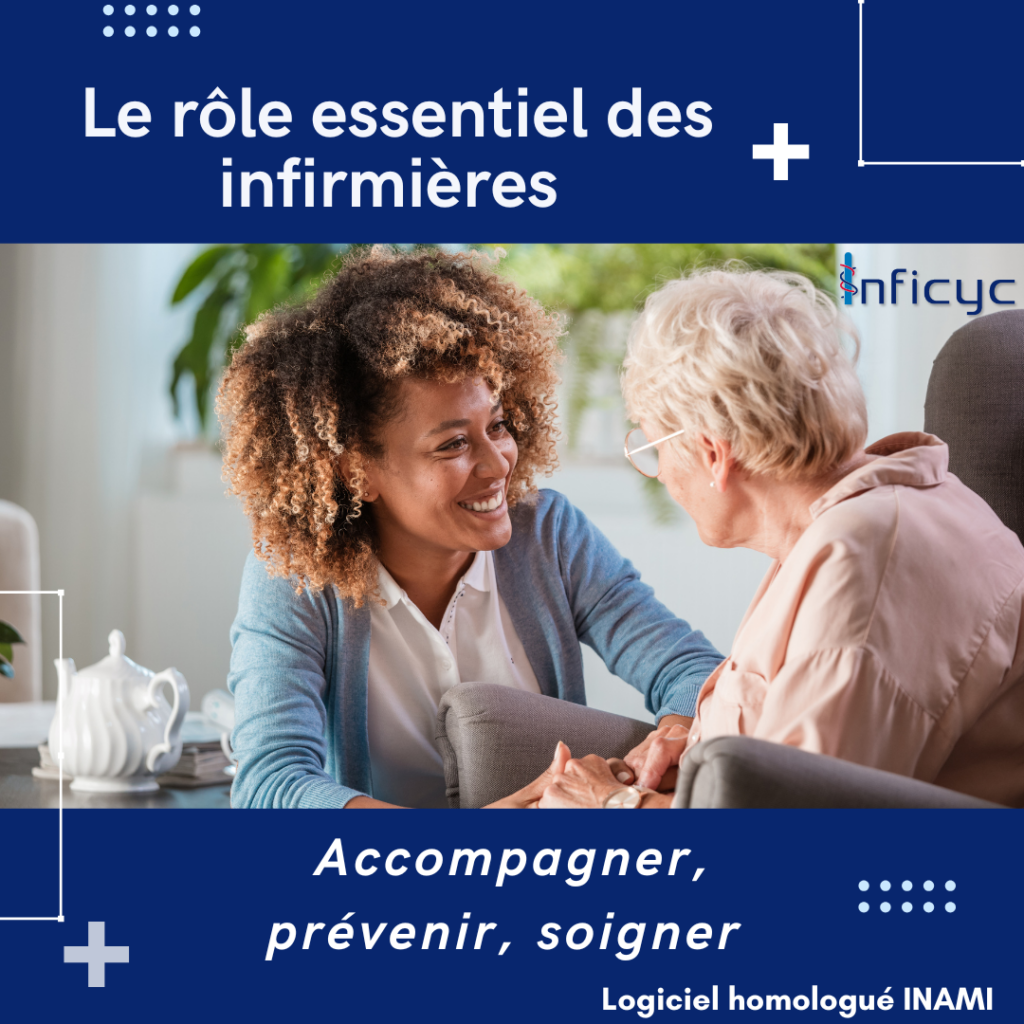 Une infirmière souriante en discussion avec une patiente, illustration d'un article sur le rôle essentiel des infirmiers.